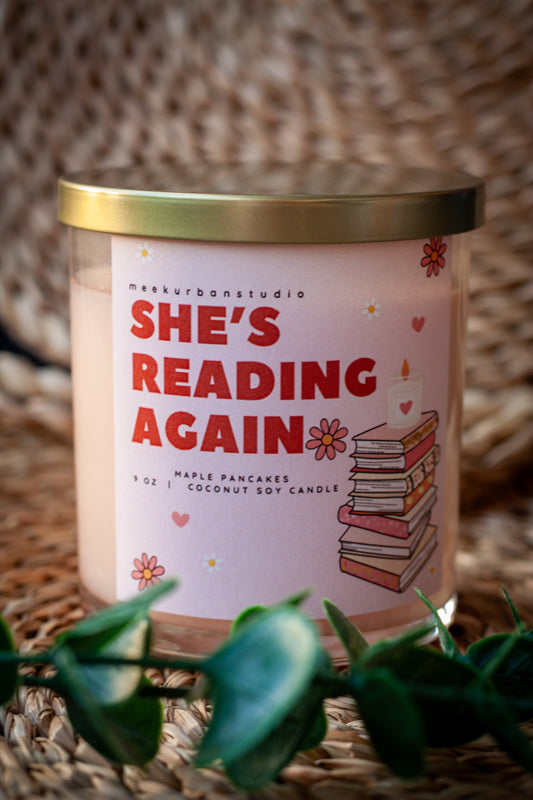 She's Reading Again Candle