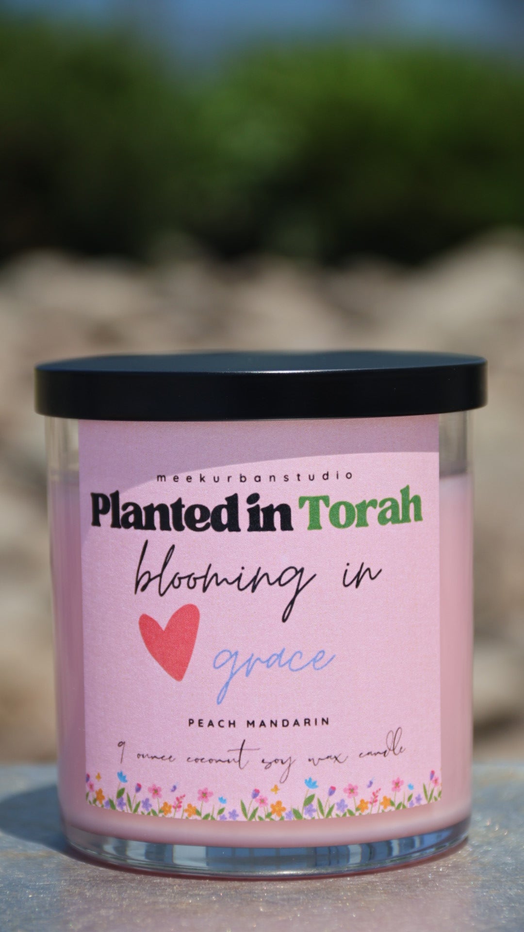 Planted in Torah, blooming in grace candle