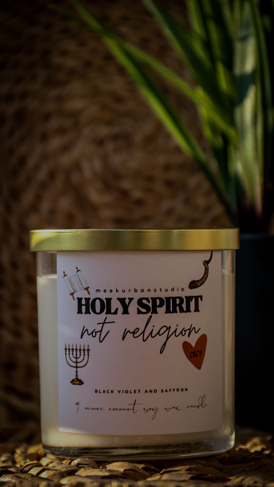 Holy Spirit Not Religion Candle