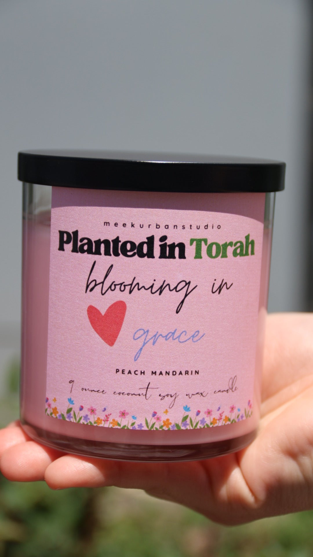 Planted in Torah, blooming in grace candle